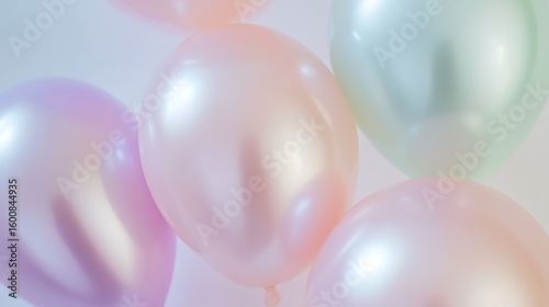 Pastel Balloons Arrangement: Elegant Party Decoration, Celebration Background, Soft Hues, and Festive Ambiance