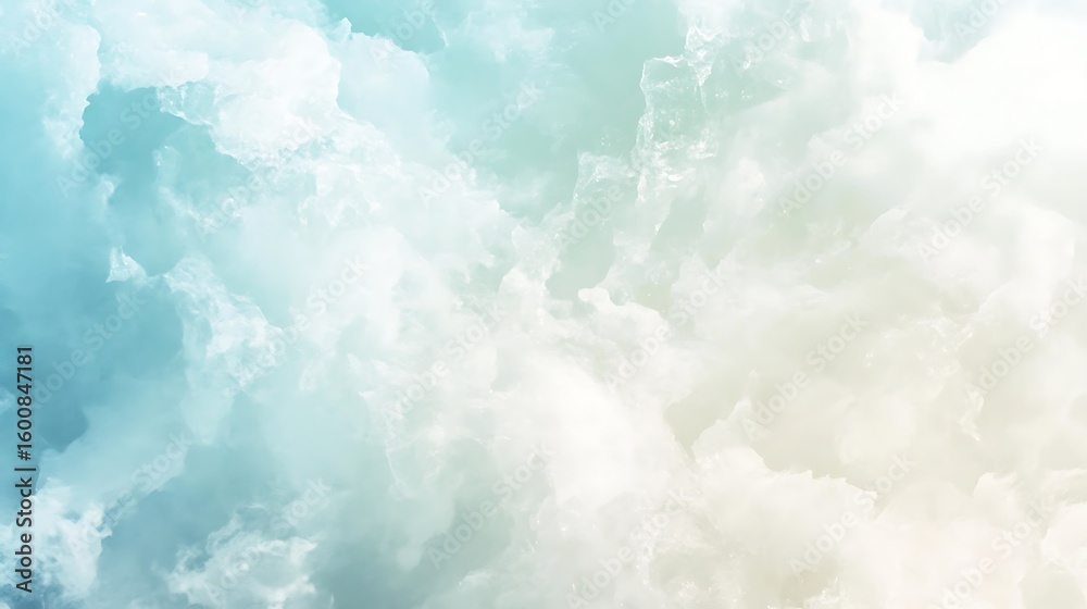 Fototapeta premium Abstract turquoise and white watercolor background texture with cloudy effect design