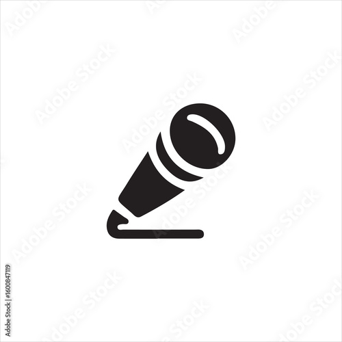 Black microphone icon on white background audio sound