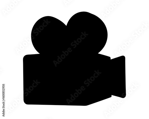 Classic Silhouette of a Vintage Movie Camera Symbolizing Cinema History and Nostalgia