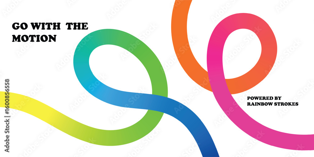 Fototapeta premium Vibrant Spectrum Wave Design – Abstract Curved Gradient Lines for Modern Creative Backgrounds and Digital Artwork