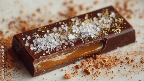 Sea Salted Caramel Chocolate Bar Close‑Up