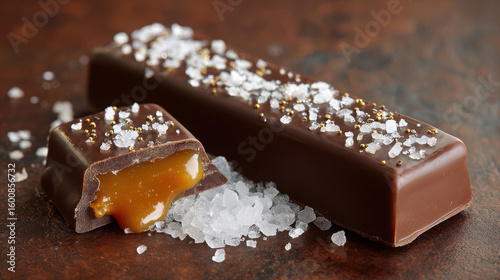 Sea Salted Caramel Chocolate Bar Close‑Up