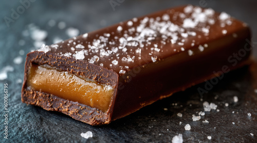 Sea Salted Caramel Chocolate Bar Close‑Up