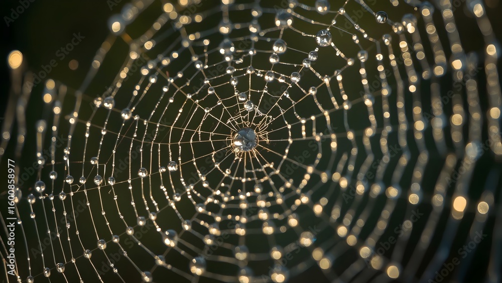 Naklejka premium spider web on a black background