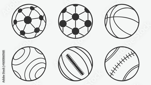 Collection of award icons set featuring trophy and laurel wreath drawn sports in outline style