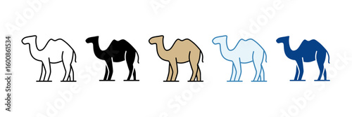 Camel  Icon Set Multiple Style Collection