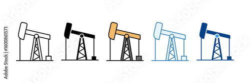Oil Industry  Icon Set Multiple Style Collection