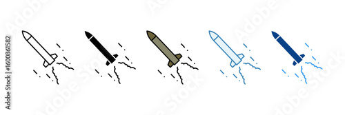 Missile  Icon Set Multiple Style Collection