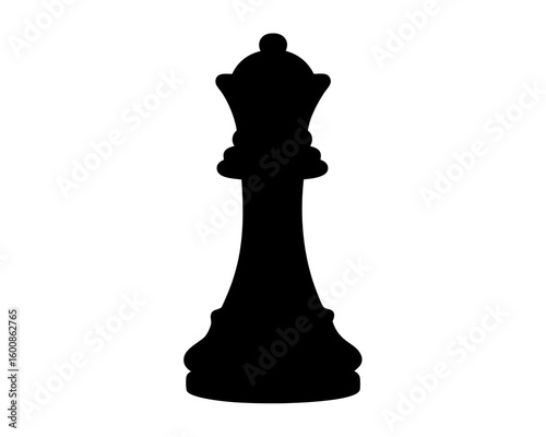 Silhouette of a Queen Chess Piece Symbolizing Strategy and Power