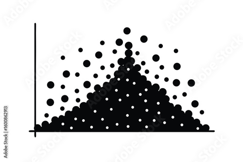 Scatter plot silhouette vetor icon.eps
