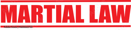 Bold graphic design featuring martial law theme