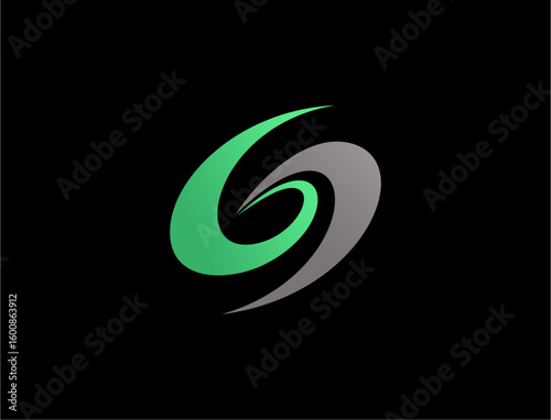 Modern abstract green gray logo design
