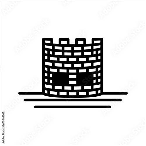 Castle fortress icon. Simple castle fortress icon for social media app and web design. Vector illustration