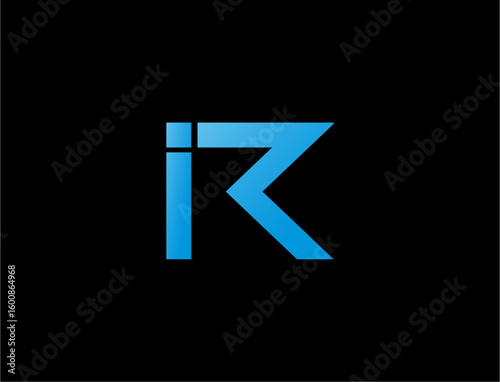 Modern geometric i and r logo design