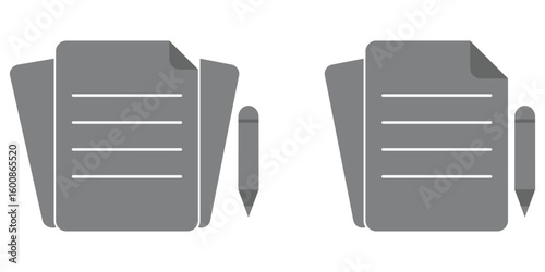 Write To-Do List line icon. A paper with check mark and pencil icon, Checklist with pencil icon. Paper documents icon set. Folded written paper document page icon. signing document icon vector eps 10