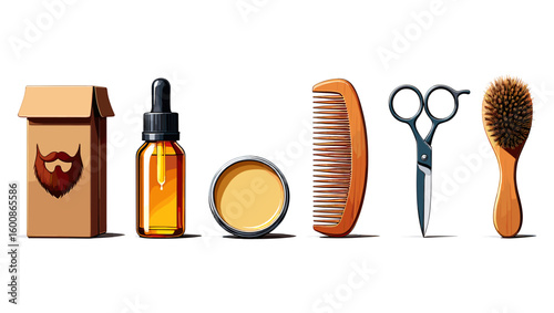 Explore grooming essentials beard oil comb scissors and brush for perfect beard care routine for men