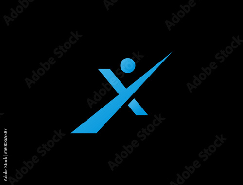 Modern blue letter x logo design