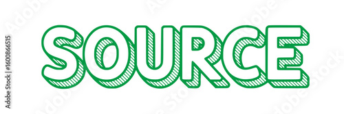 Green Source Text Graphic.
