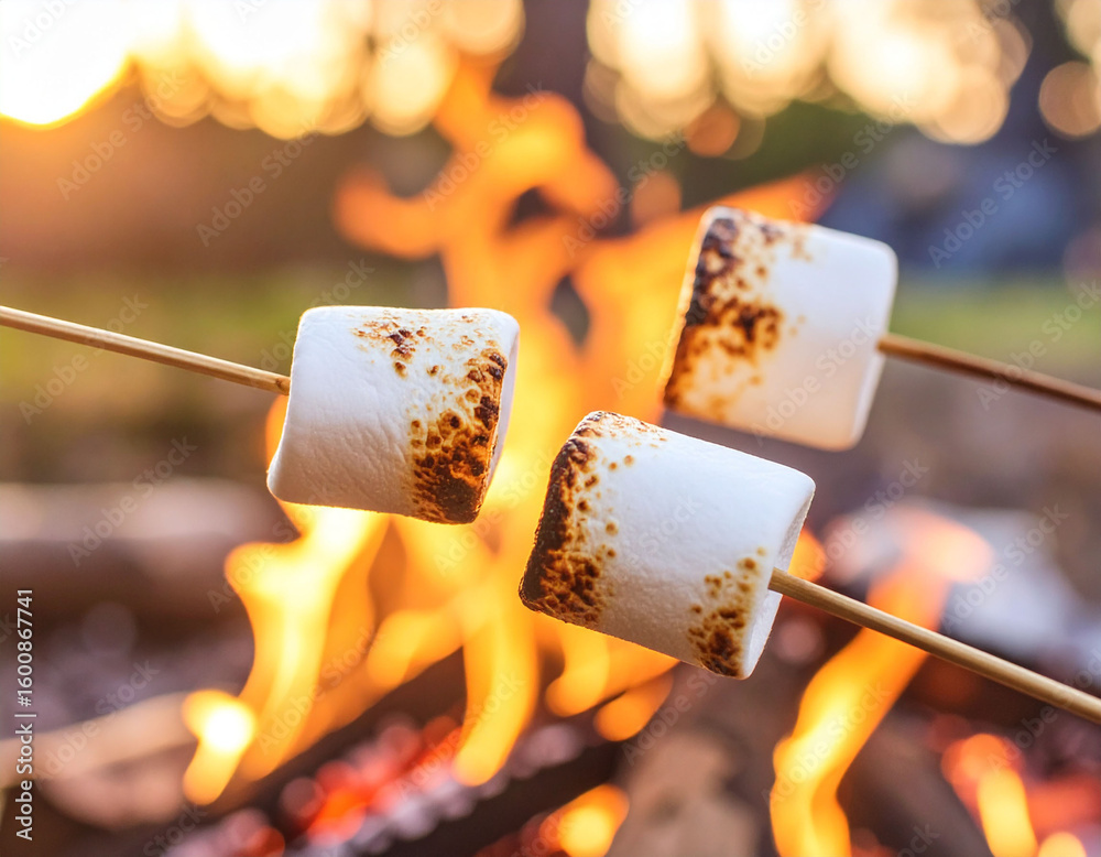 Fototapeta premium Pianki pieczone na ognisku