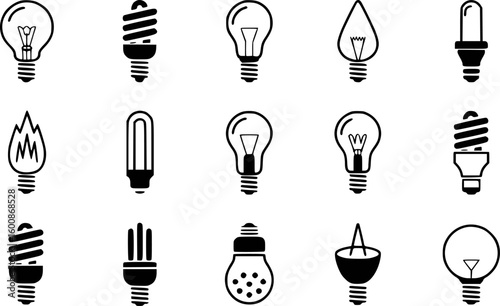 Various light bulb icons lightbulb energy