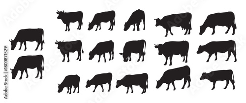 Cattle and Cow Silhouettes Vector Pack - Farm Animal Graphics