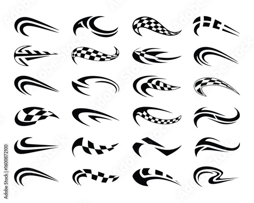 black and white racing logo designs