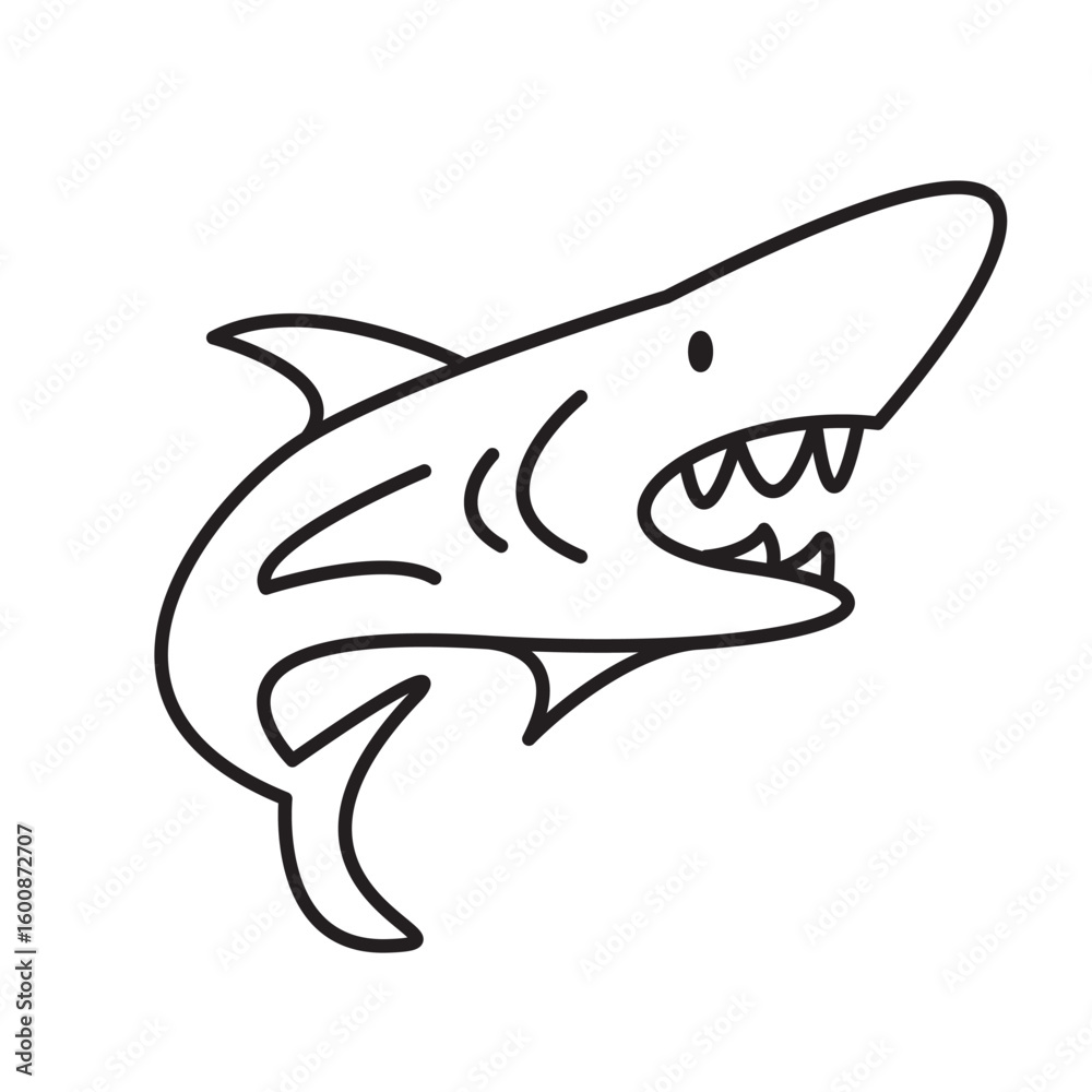 Obraz premium Shark icon on white background