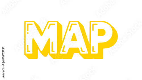 Yellow Map Word Art.