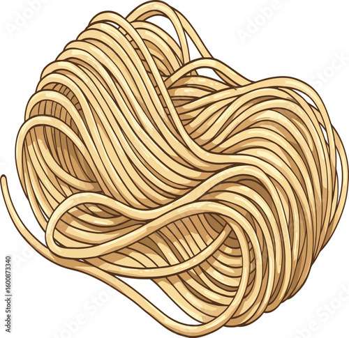 vector illustration of noodle rolls, Asian cuisine, flour-based food, pasta