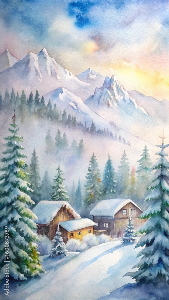 Fototapeta premium winter mountain landscape