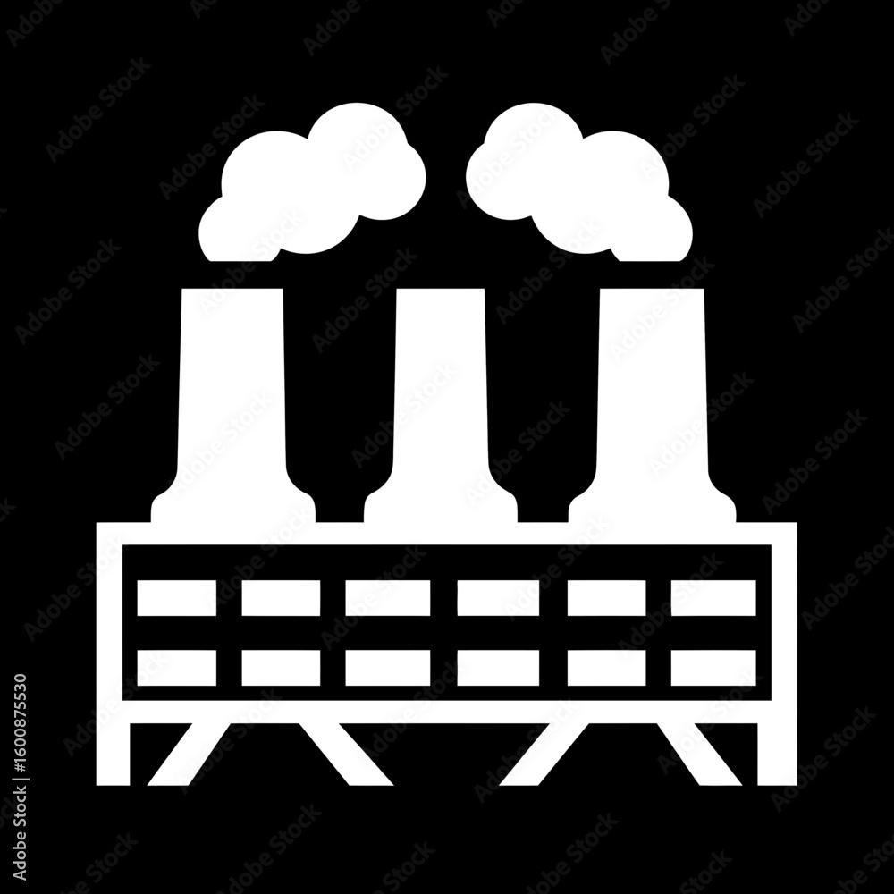 Naklejka premium Industrial factory emits smoke pollution minimal illustration graphic resource