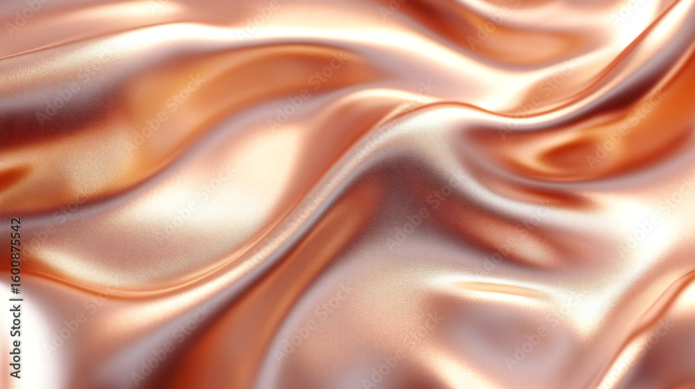 Obraz premium Smooth elegant Rose gold silk background. Texture satin. silk background. shiny wavy pattern canvas. color fabric, cloth 