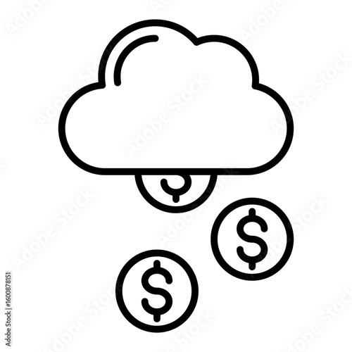  Cloud Earning Line Icon