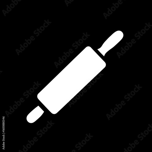 Rolling tool flattens dough preparation cooking isolated kitchen utensil graphic simple design