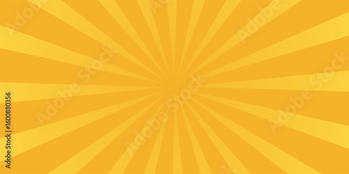 Yellow abstract background with light of sunburst. yellow starburst with halftone. sun ray retro background with flash. eps 10