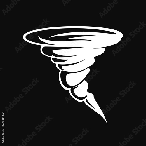 Weather vortex rotates dramatically amidst dark skies symbolizing turbulent atmospheric instability