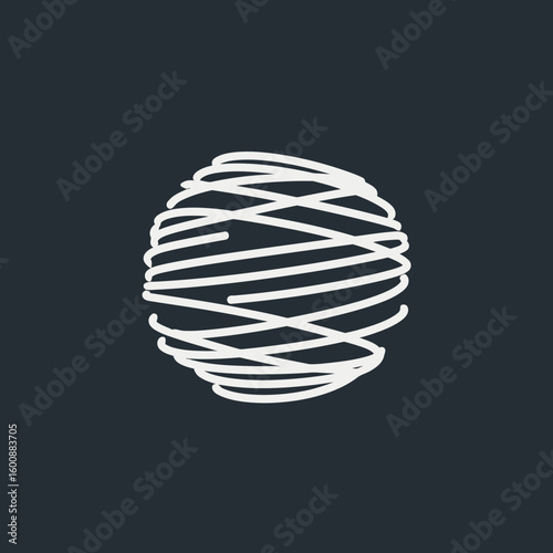 Geometric sphere spirals abstractly against a plain backdrop generating conceptual minimalism