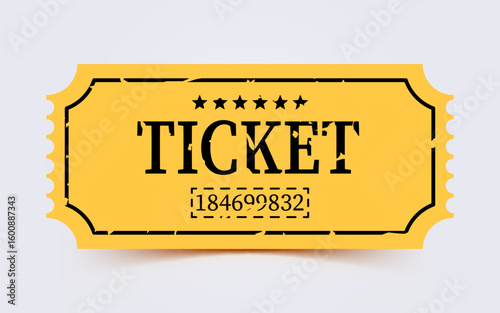 Vintage old ticket icons. Retro ticket design template. Ticket for cinema, movie, circus, carnival, film, festival. Vector illustration