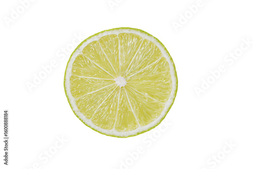 a lime slice on a white background