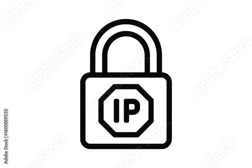Secured intellectual property protection icon