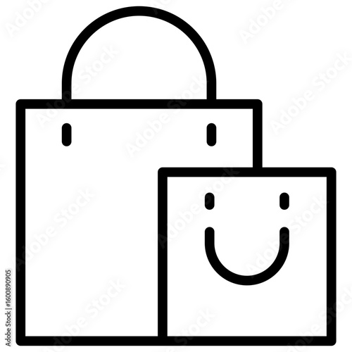 The icon of two shopping bags is related to shopping activities, bulk purchases in the context of shopping activities or virtual shopping baskets