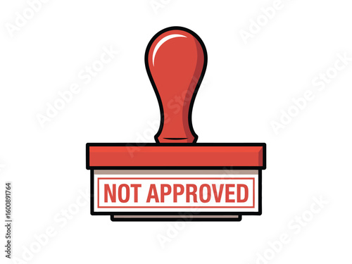 Red stamp declaring not approved