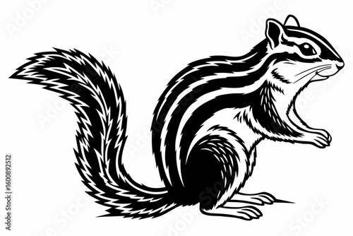 chipmunk sihouette black vector