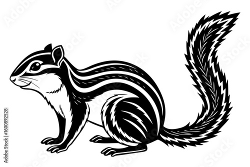 Wallpaper Mural chipmunk sihouette black vector Torontodigital.ca