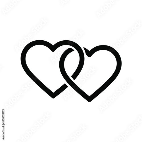 Two intertwined hearts symbolizing love and connection