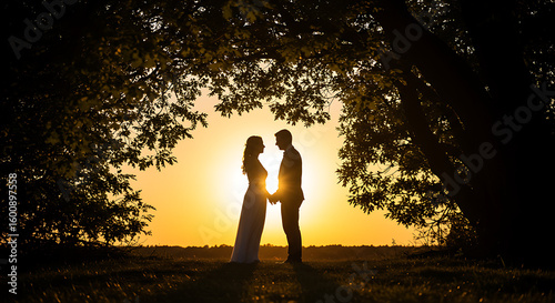 Couple Silhouette at Sunset