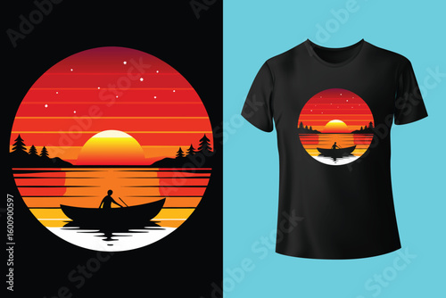 Grey tshirt design medieval ship sailing ocean waves