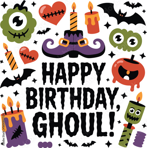 Happy Birthday Ghoul Halloween Card