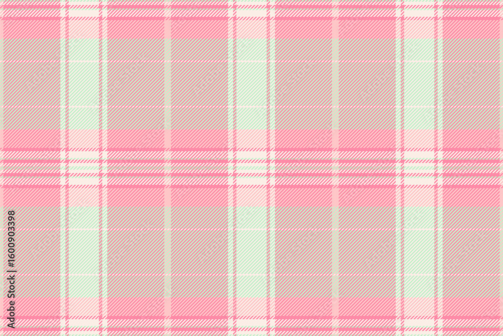 Fototapeta premium Sweet pastel pink and mint green plaid pattern. Ideal for textile design, fashion, stationery, and website backgrounds. This delicate, repeating texture evokes feelings of spring and femininity.